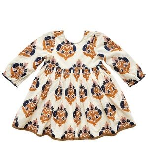 Pink Chicken Amma Dress - Navy Gold Flower 10